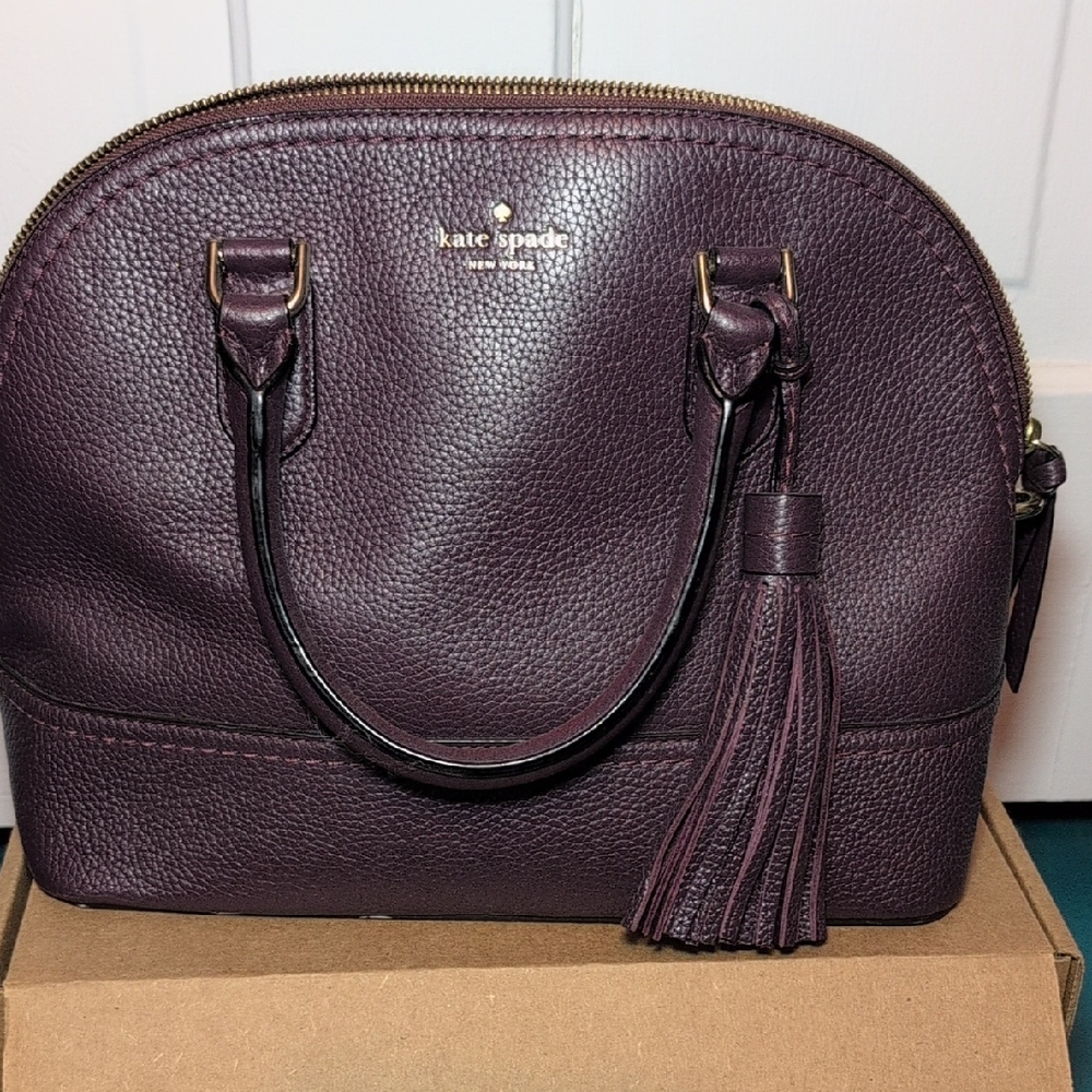 Kate Spade Purple Satchel with Tassel Detail